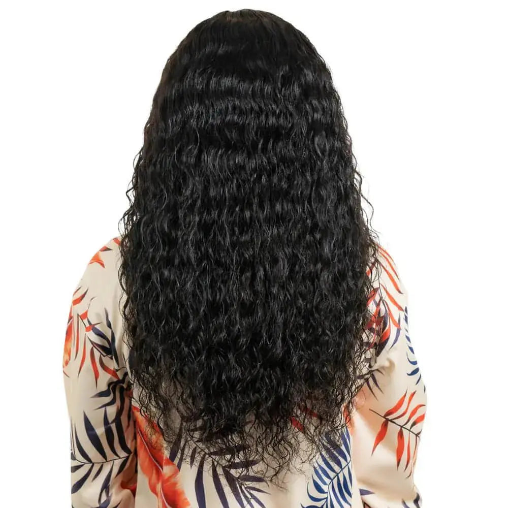 Glueless Wig: Messy Curl With Transparent 4x4 Lace Closure-100% Human Hair - HookedOnBundles Virgin Hair